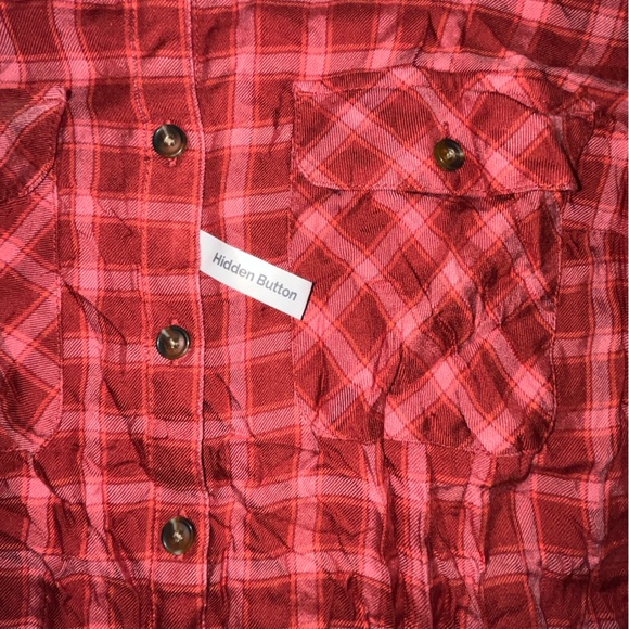 Terra & Sky Plus Flowy Top Button Down Plaid Shirt Size 1X New w Box - Picture 4 of 6